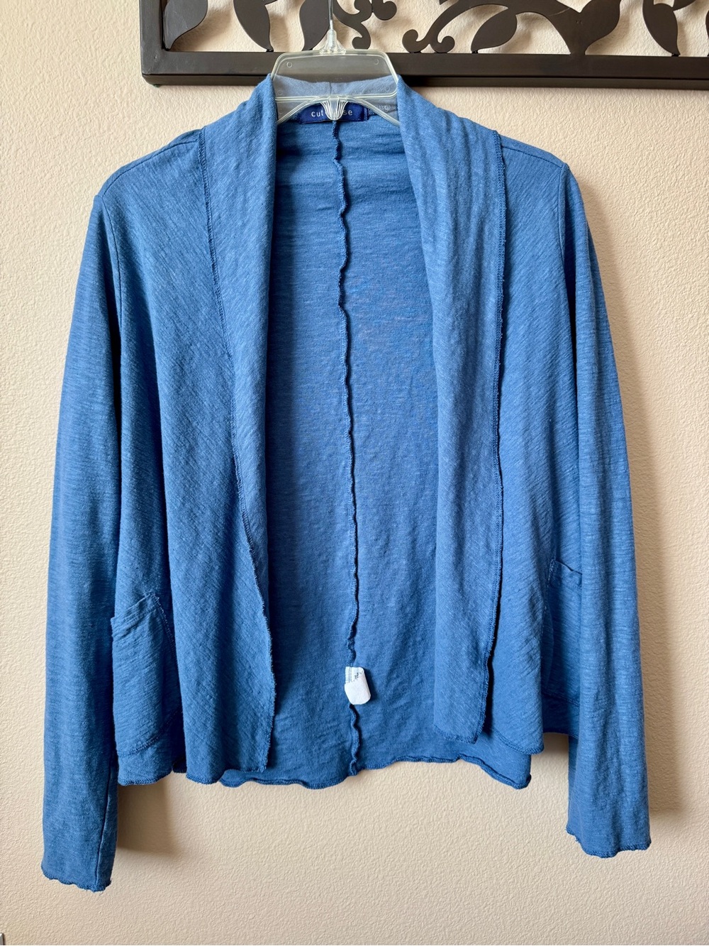 cut loose Blue Open-Front Lightweight Cardigan